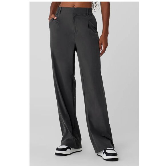 Alo Yoga High-Waist Pursuit Trouser 31" / Size XXS / Anthracite Grey Loose Relax - Picture 1 of 9